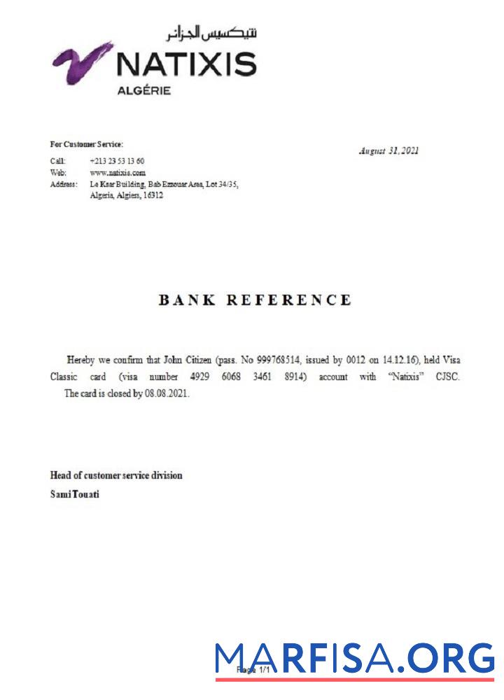 Downloadable Algeria Natixis Algerie bank closure reference real example